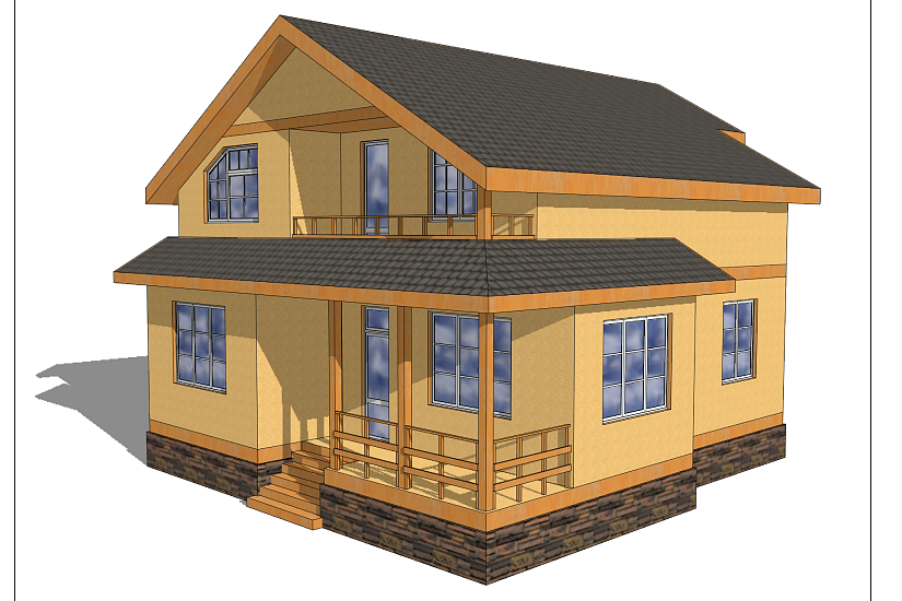 Дом-каркас-285мм-10500х9100-ЭП