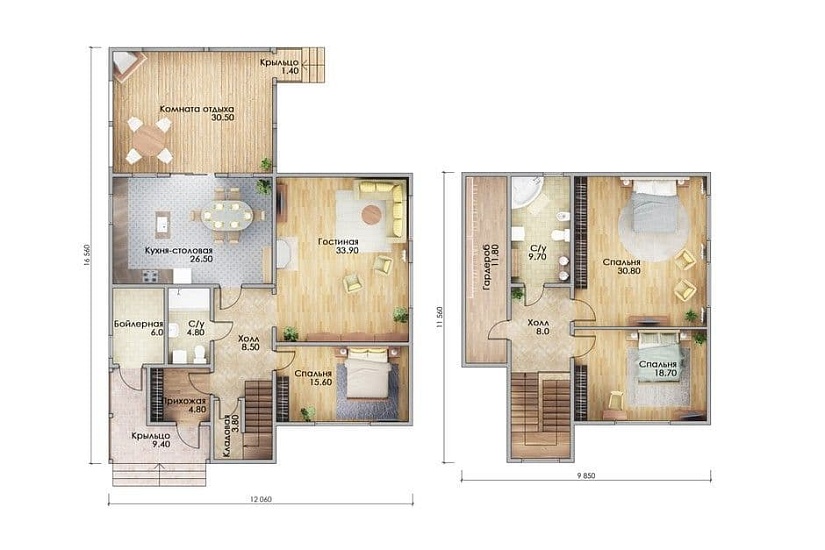 Каркасный дом КД-208