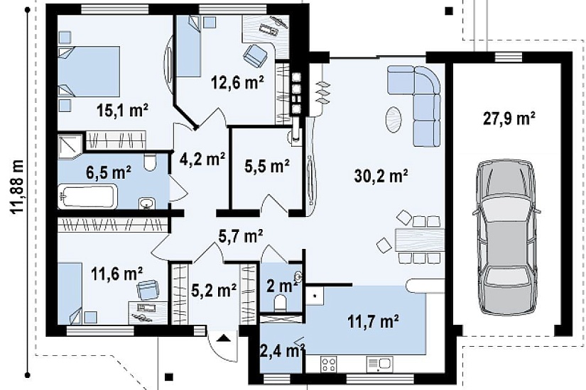 ДОМ ИЗ ГАЗОБЕТОНА ГД-141г