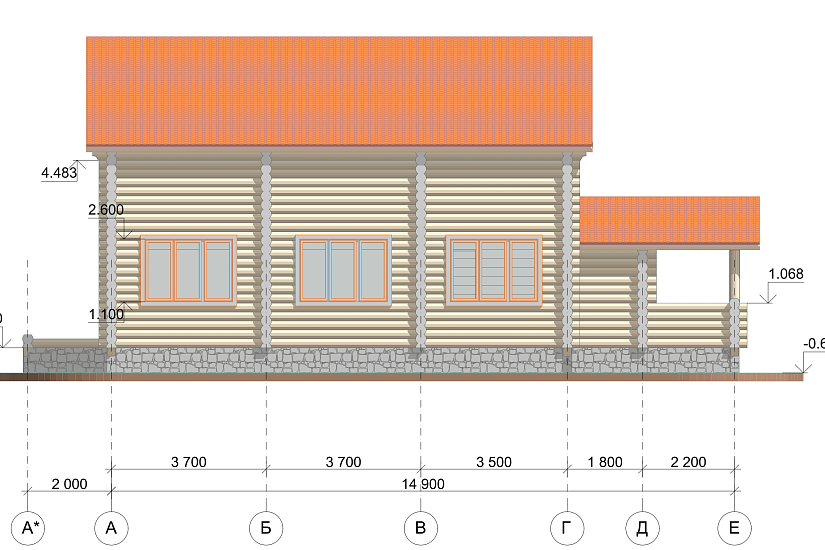 Дом-бревно250мм-1,5эт-12200х14900-АР