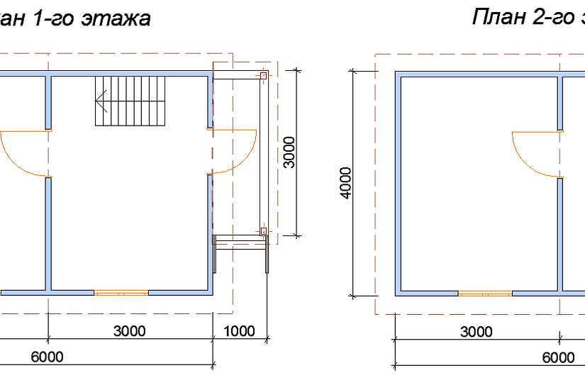 Каркасный дачный дом с террасой, двухэтажный №32