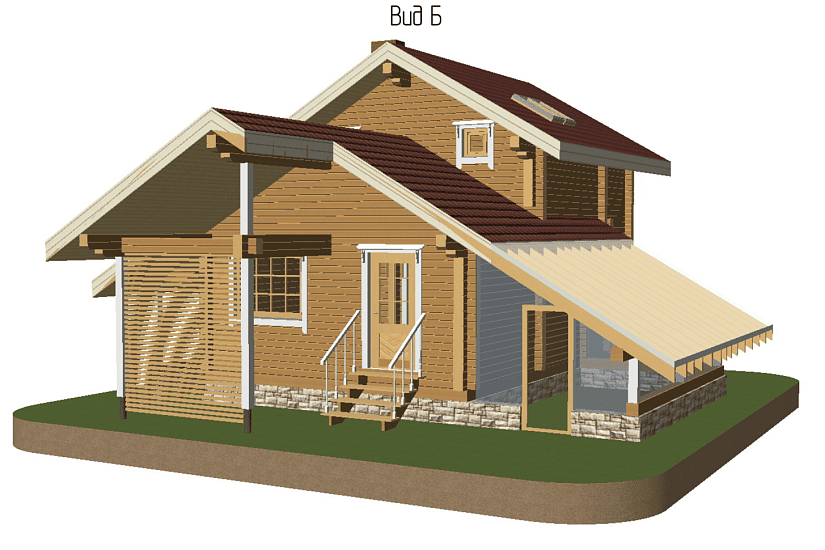Гостевой дом-11х5,5-1,5эт- бруса- АР,КД