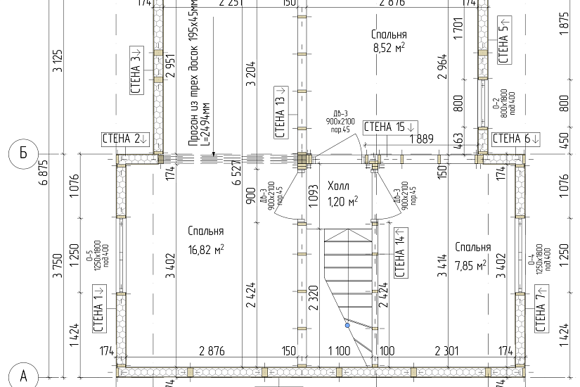Дом-Сип.панели174мм-6875х6875мм-1,5эт-АР-КР