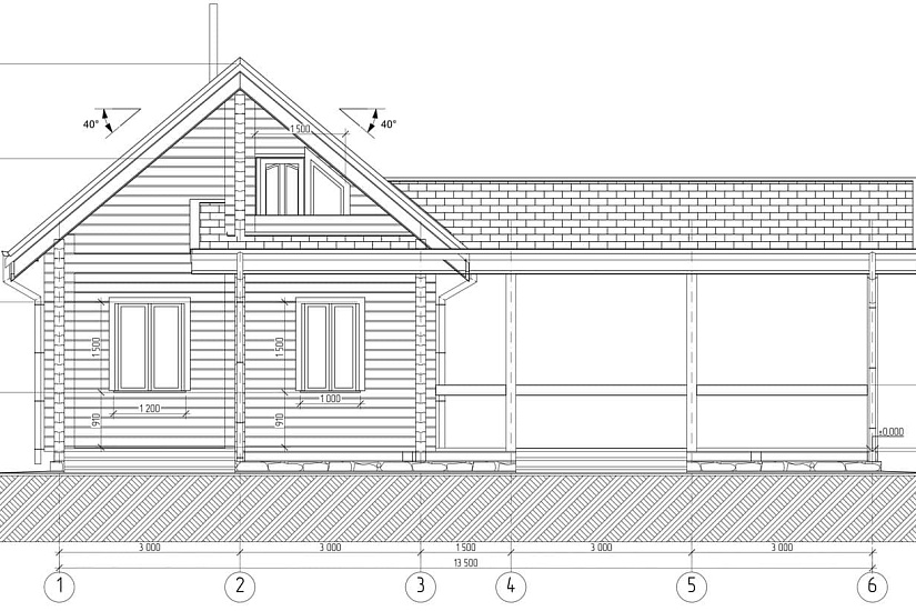 Дом-брус 166х160мм-13500х8400мм-АР-КР