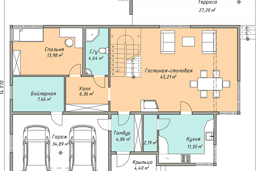 Каркасный дом КД-272-2
