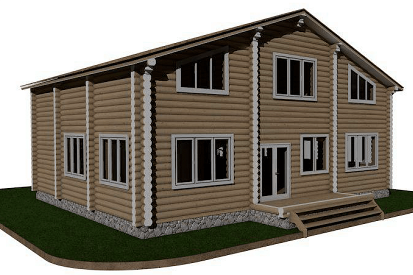 Дом-бревно250мм-1,5эт-12200х14900-АР