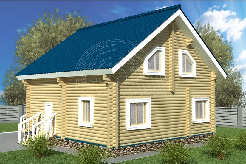 ПРОЕКТ Д-5 ДОМ ИЗ ОЦИЛИНДРОВАННОГО БРЕВНА