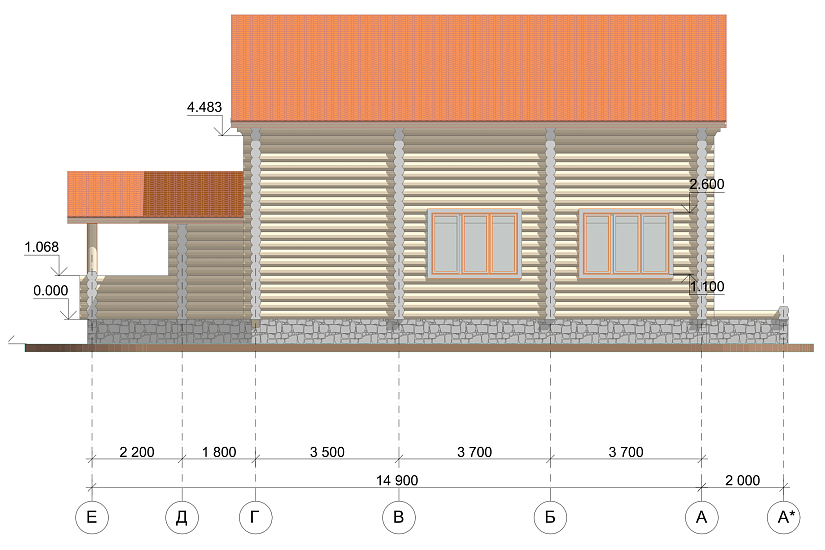 Дом-бревно250мм-1,5эт-12200х14900-АР