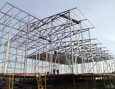 Cтроительство мясокомбината на фундаменте из винтовых свай