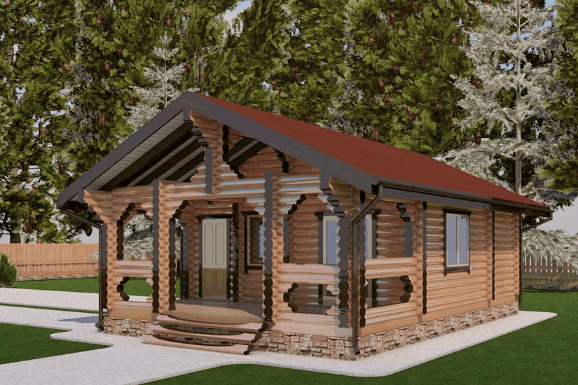 Баня-бревно220мм-9800х8000мм-1эт-АР