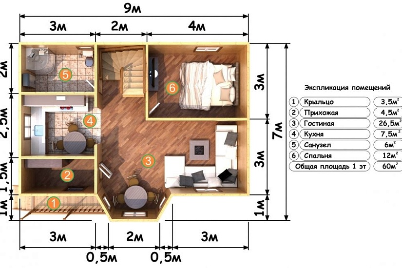 ДОМ ИЗ БРУСА ДБр-101б