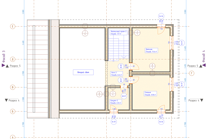 Дом-каркас-1,5эт-14500х14200мм-АР Дом-каркас-1,5эт-14500х14200мм-АР