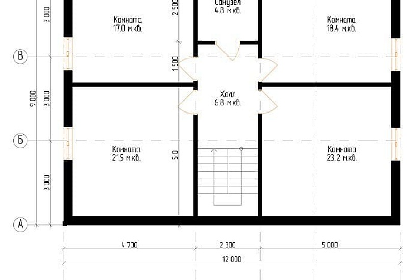 Жилой дом из бруса №6 9x12 м Жилой дом из бруса №6 9x12 м