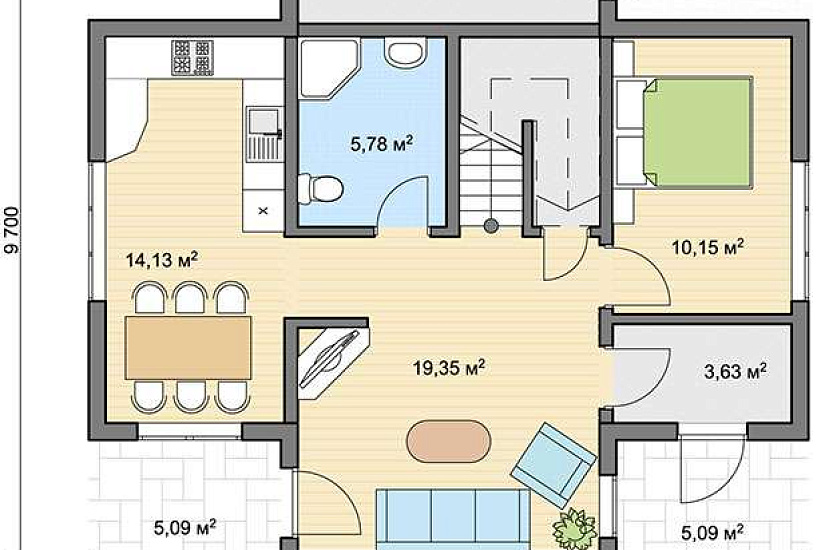 Проект "Рим-133": заводской двухэтажный каркасный дом с терассой и балконом Проект "Рим-133": заводской двухэтажный каркасный дом с терассой и балконом