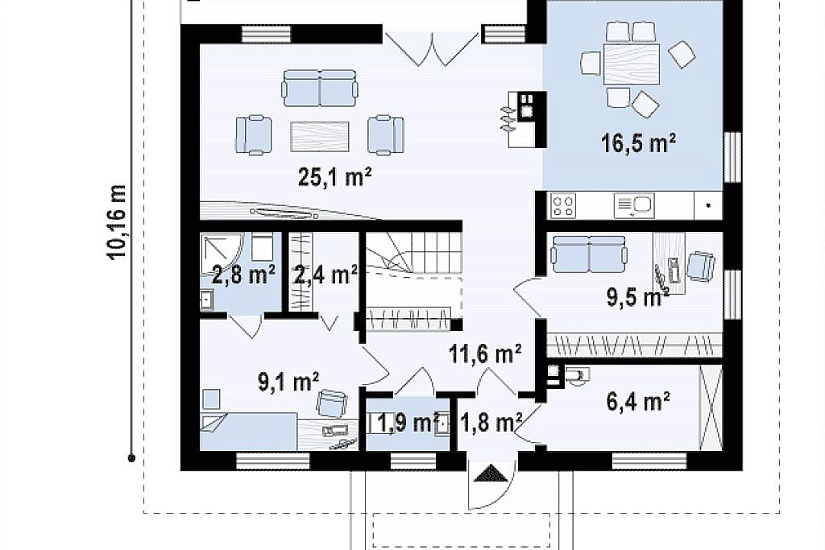 ДОМ ИЗ ГАЗОБЕТОНА ГД-135