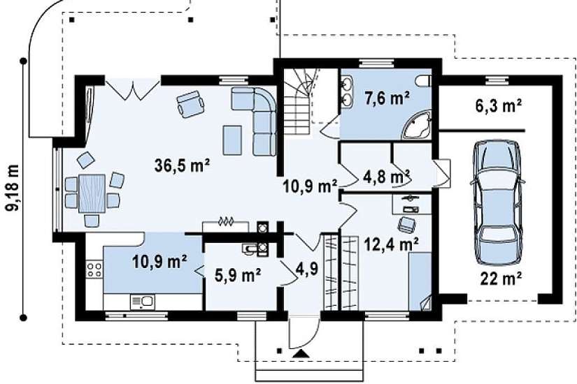 ДОМ ИЗ ГАЗОБЕТОНА ГД-208