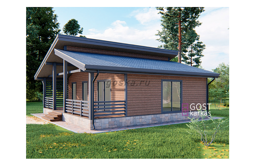 Дачный-дом-каркасный-1эт-9,7х9,7-КД