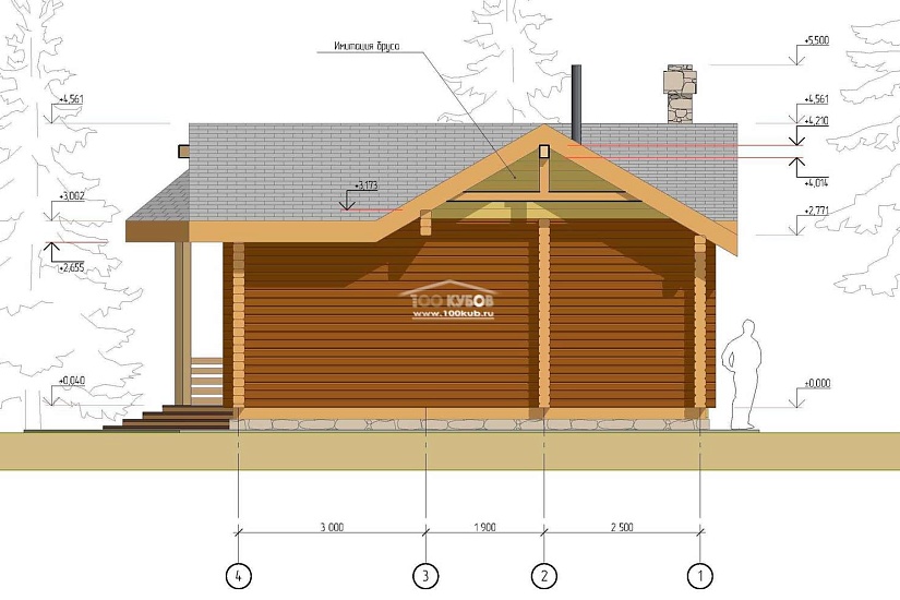 Баня с каминным домиком 2337 Баня с каминным домиком 2337