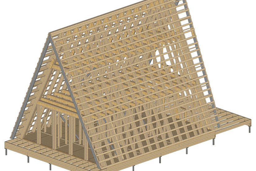 Дом-каркас(A-FRAME)200мм-13000х7500мм-2эт-КР Дом-каркас(A-FRAME)200мм-13000х7500мм-2эт-КР