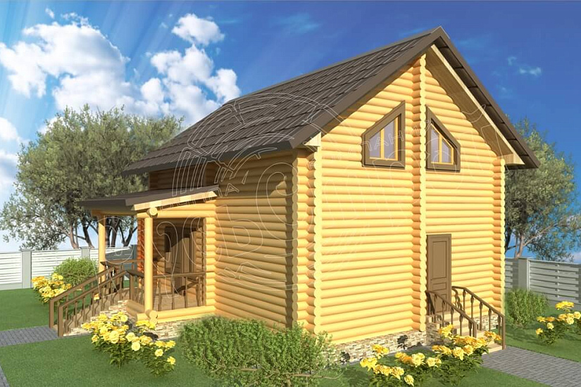 ПРОЕКТ Д-26 ДОМ ИЗ ОЦИЛИНДРОВАННОГО БРЕВНА