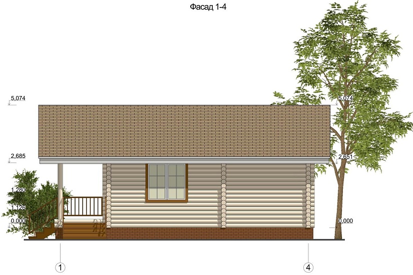 Дом-бревно200мм-10250х5500-1эт-АР