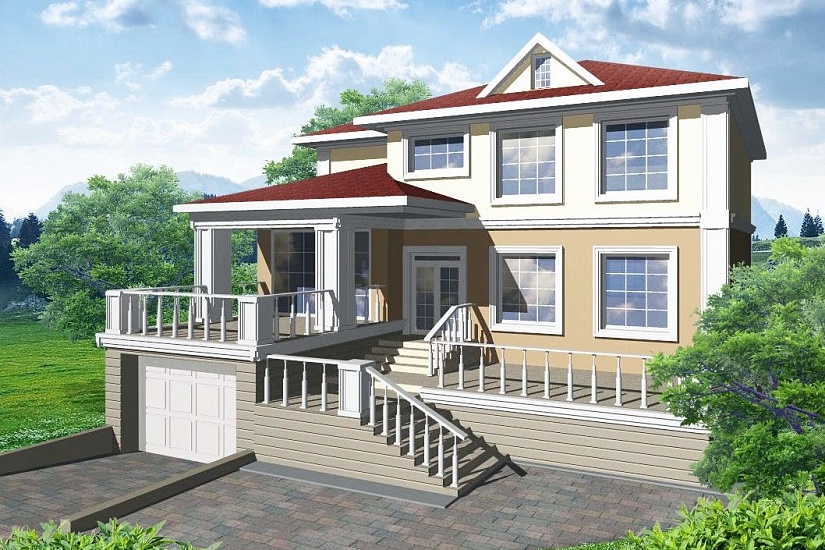 дом из газобетона Проект дома из пеноблока АР-168