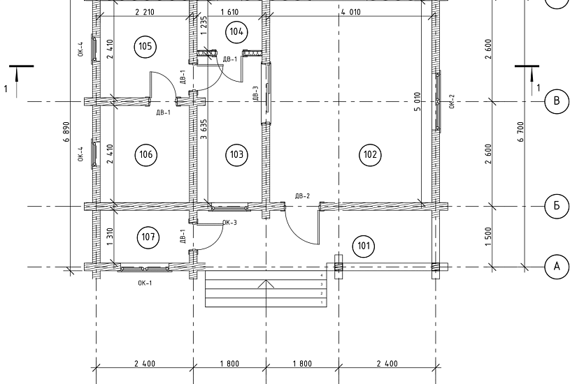 Баня-брус190х140мм-8400х6700м-1этаж-АР