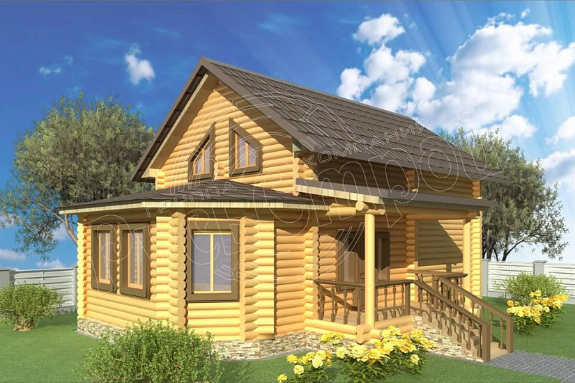ПРОЕКТ Д-26 ДОМ ИЗ ОЦИЛИНДРОВАННОГО БРЕВНА