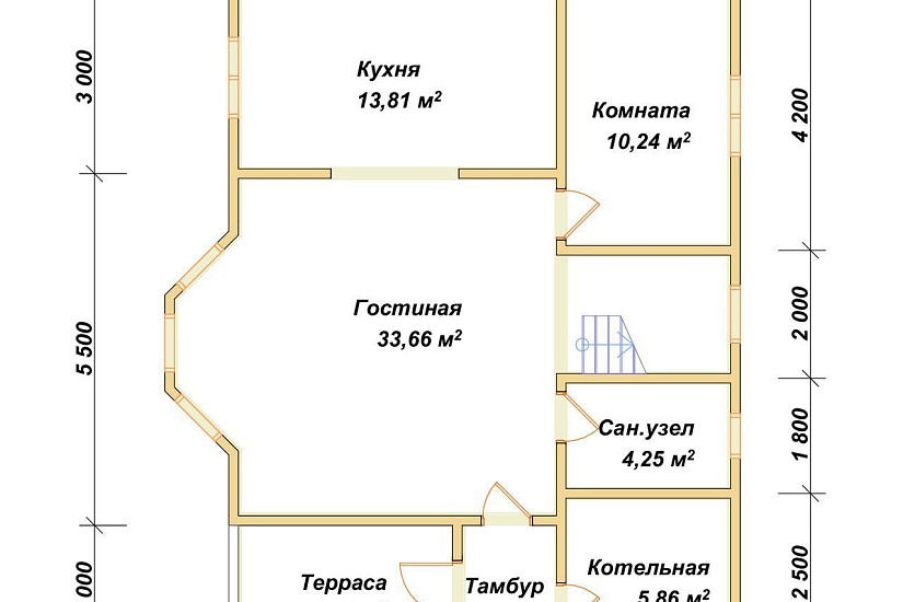Дом из профилированного бруса 8х10 Дом из профилированного бруса 8х10