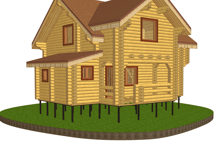 Дом-бревно240мм-11000х10000-1,5 эт-АР