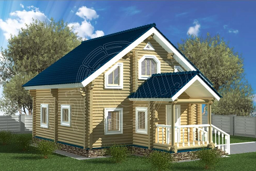 ПРОЕКТ Д-5 ДОМ ИЗ ОЦИЛИНДРОВАННОГО БРЕВНА