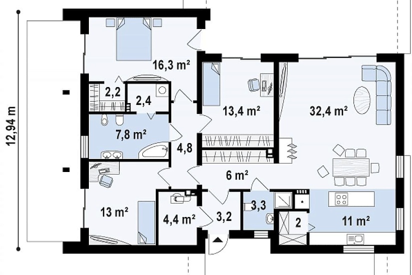 Проект дома Kx106