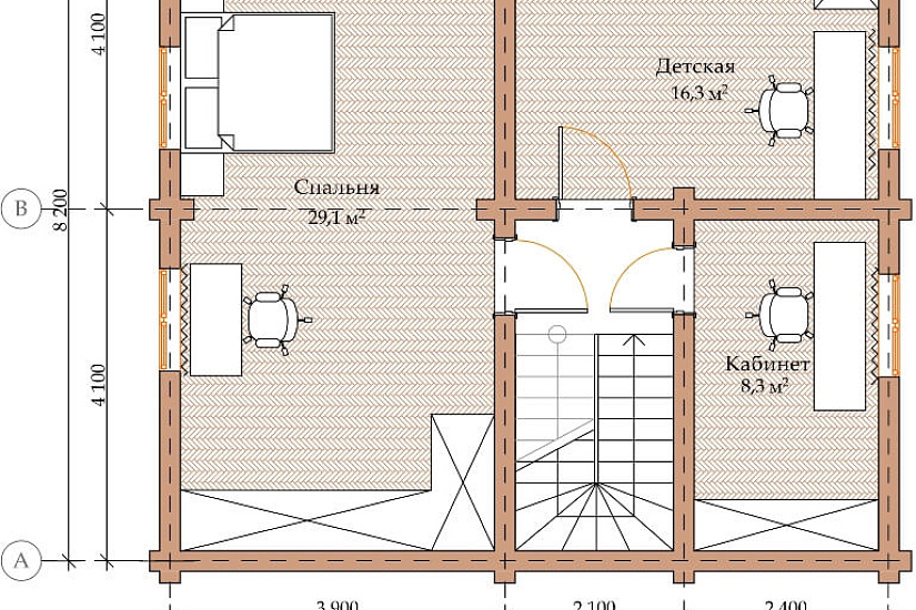 ПРОЕКТ Д-25 ДОМ ИЗ ОЦИЛИНДРОВАННОГО БРЕВНА
