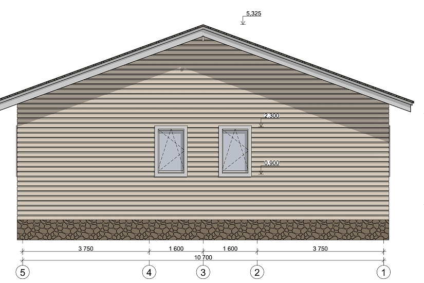 Дом на 2 кв.-каркас 150мм-10700х13450мм-1эт-АР-КР