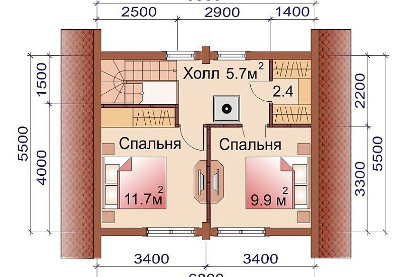 ДОМ-БАНЯ ИЗ БРЕВНА ДБ-75-1