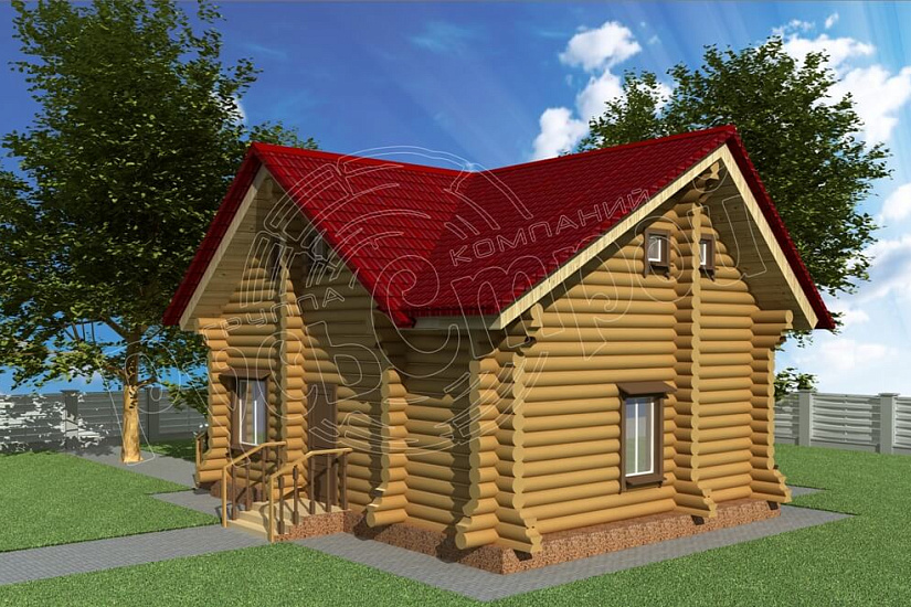 ПРОЕКТ Б-29 БАНЯ ИЗ ОЦИЛИНДРОВАННОГО БРЕВНА