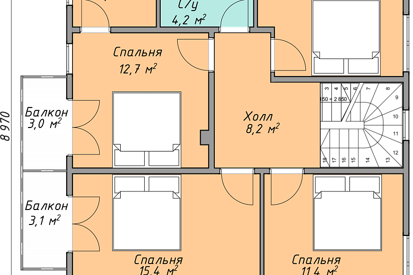 Каркасный дом КД-201-2