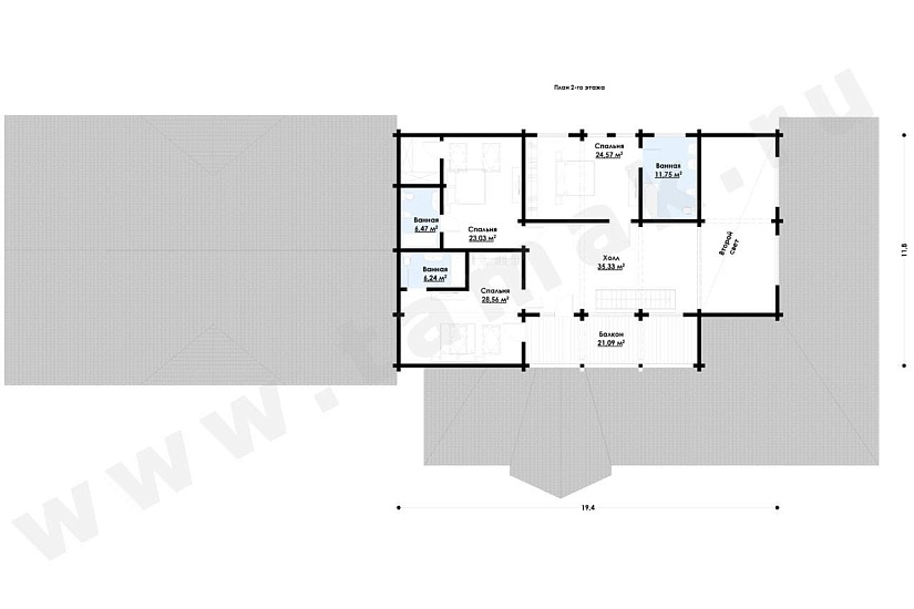 Дом из клееного бруса БД-146-1-727