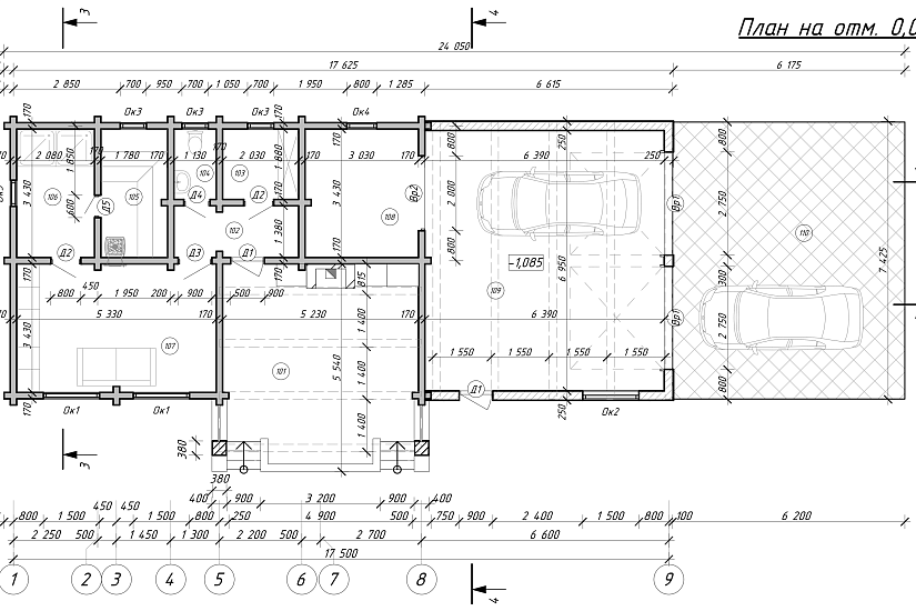 Баня_гараж-брус 170х170мм-17500х8600м-1эт.-АР-КР