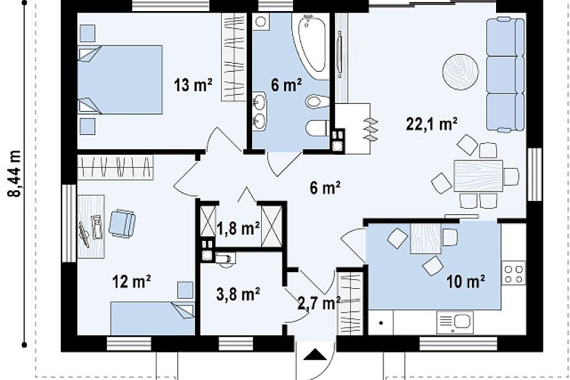 ДОМ ИЗ ГАЗОБЕТОНА ГД-74