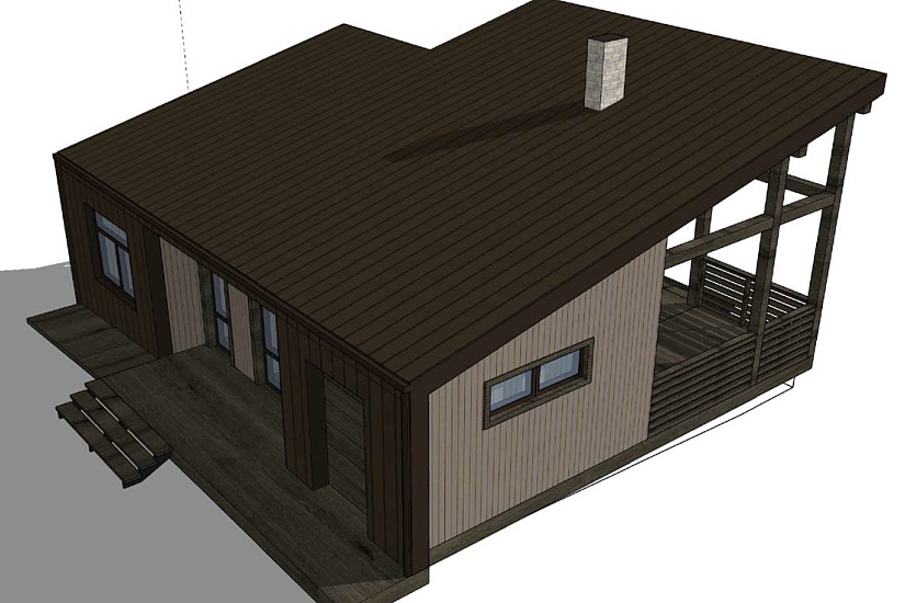 Летний домик-каркас200мм-12800х11040мм-АР Летний домик-каркас200мм-12800х11040мм-АР