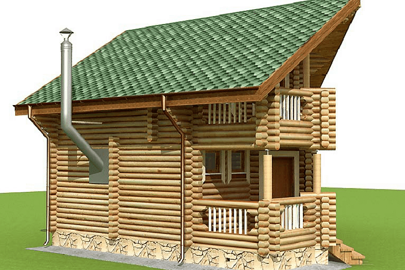 Баня из бревна 7,6х9,1 1,5 эт- АР,КР Баня из бревна 7,6х9,1 1,5 эт- АР,КР