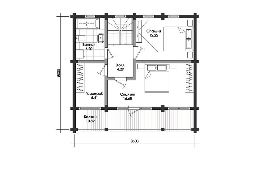 Проект дома из бруса №814 Проект дома из бруса №814
