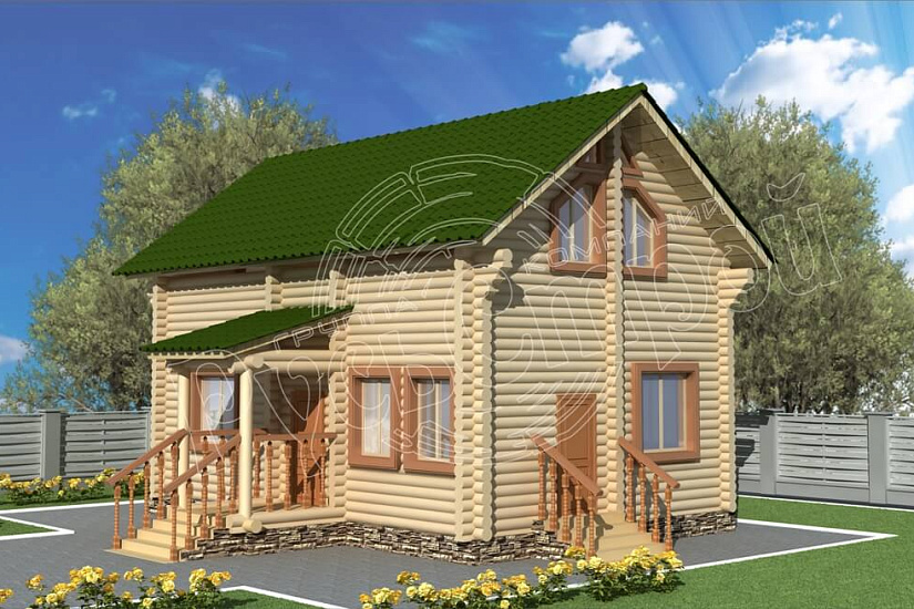 ПРОЕКТ Д-3 ДОМ ИЗ ОЦИЛИНДРОВАННОГО БРЕВНА