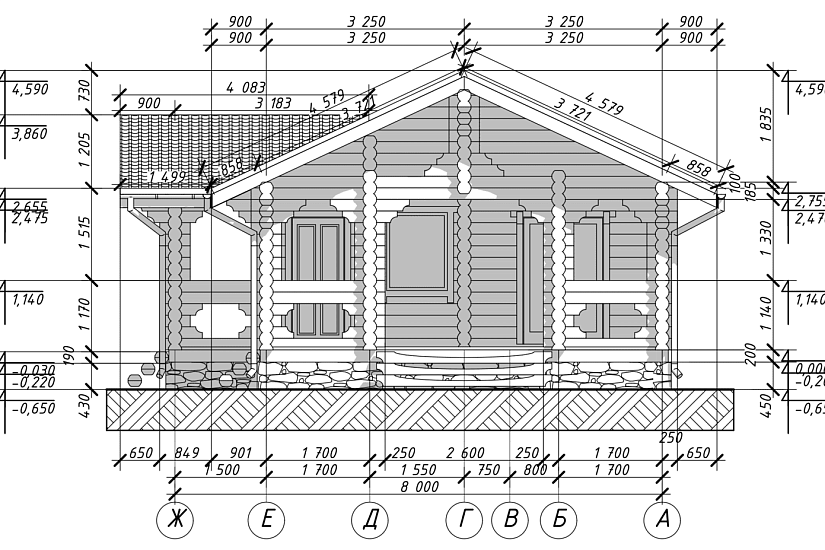 Баня-бревно220мм-9800х8000мм-1эт-АР