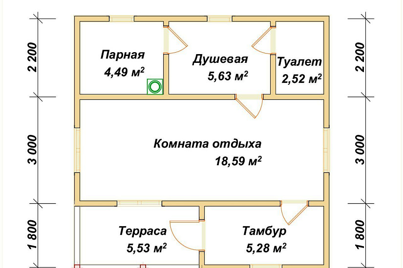 Баня 7х7 из бруса Баня 7х7 из бруса