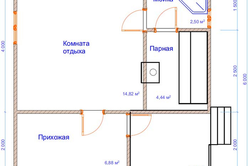 Баня из бруса №15