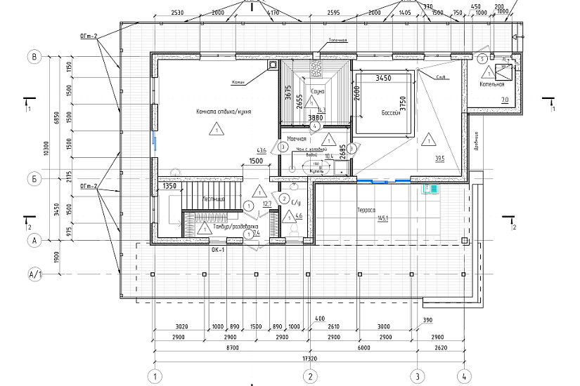 Баня-лстк-2этажа-5500х16350-АР-РП