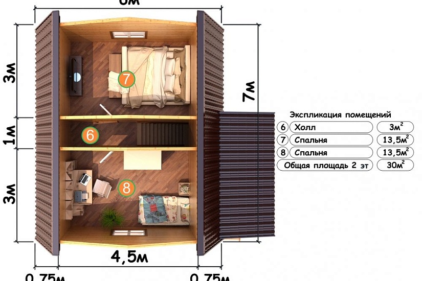 ДОМ ИЗ БРУСА ДБр-54-2