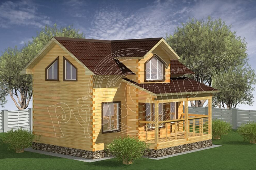ПРОЕКТ Д-23 ДОМ ИЗ ПРОФИЛИРОВАННОГО БРУСА